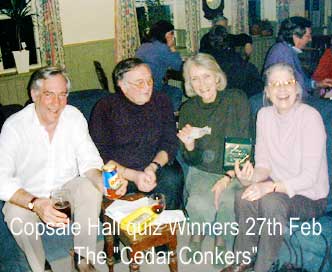 Cedar Conkers Copsale Hall Qiz winners